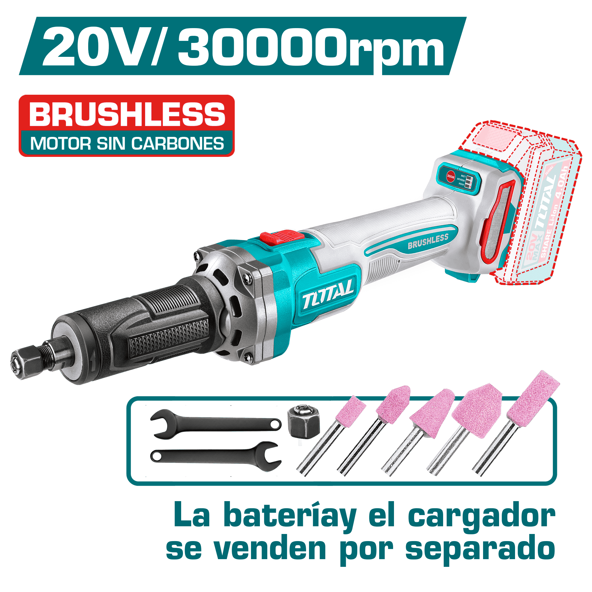 RECTIFICADORA 20V BL 10000-30000RPM COL: 6MM INDUSTRIAL