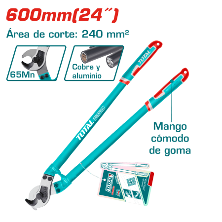 CORTADOR DE CABLES 600MM 24'' A:24CM2 65NM MANGO GOMA INDUSTRIAL