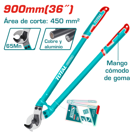 CORTADOR DE CABLES 900MM 36'' A:45CM2 65NM MANGO GOMA INDUSTRIAL