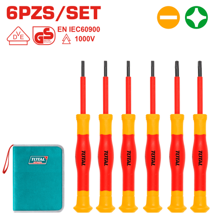 SET DESTORNILLADORES PRECISION AISLADO 1000V 6PCS S2 VDE/GS CERTIF INDUSTRIAL