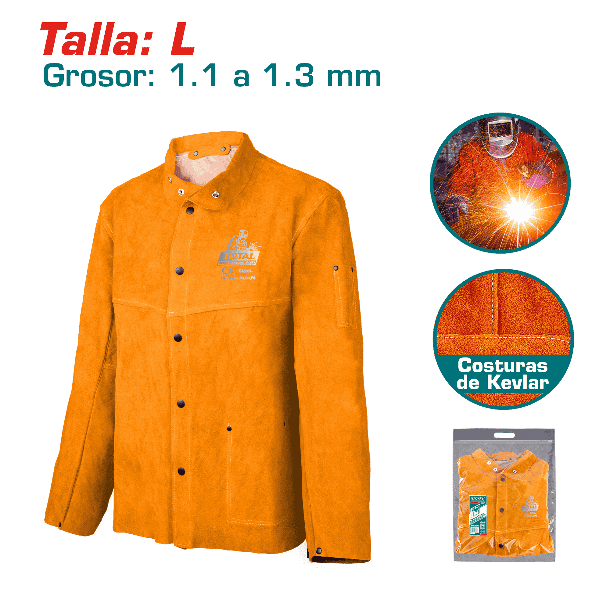CASACA PARA SOLDAR L CUERO 1.1-1.3MM
