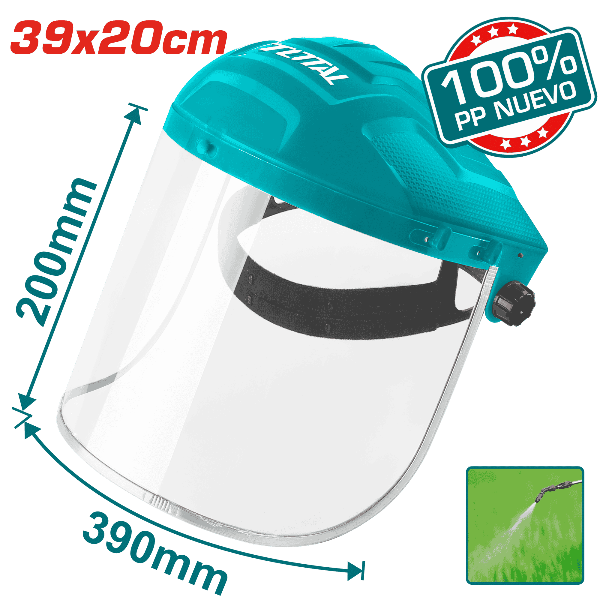 CARETA TRANSPARENTE 39X20CM 100% NEW PP ANTI IMPACTO