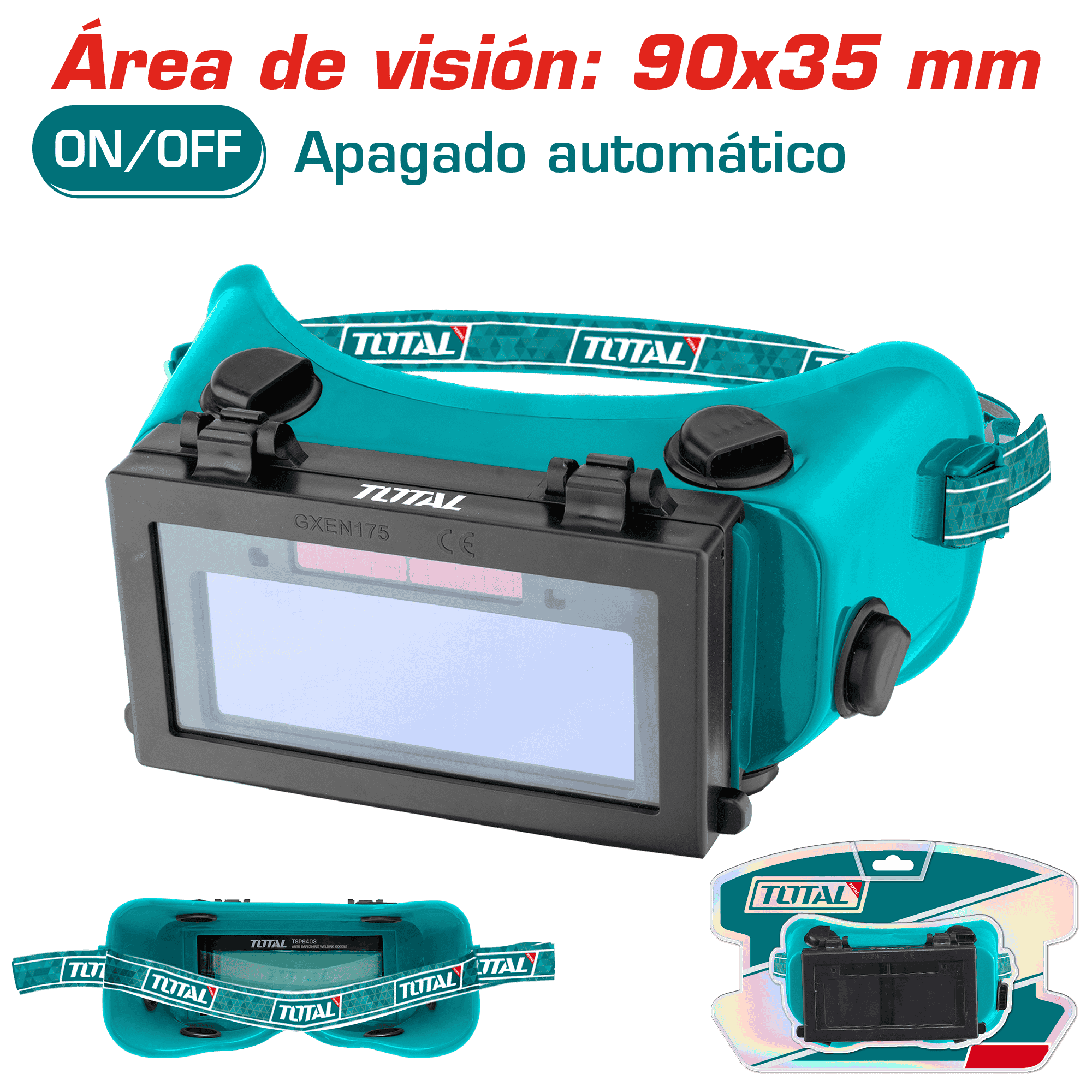 VISOR P/SOLDAR AUTOMATICO 90X35MM 2 SENSORES  UV/IR DIN11 (CLARO 4) (OSCURO 11)