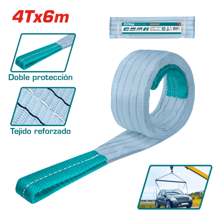 ESLINGA DE CARGA  4T X 6M PROTECCION DUAL - GRIS