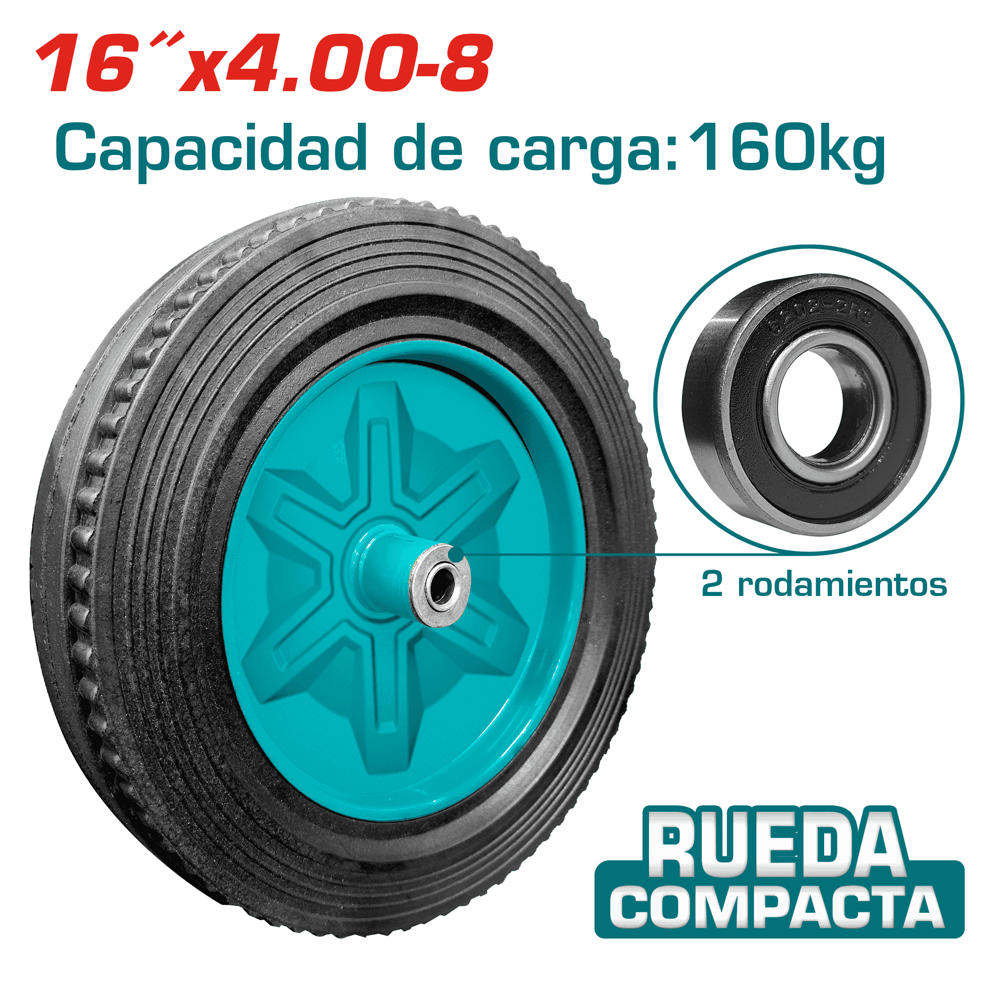 RUEDA PARA CARRETILLA (DOBLE RODAJE) T: SOLIDO INDUSTRIAL