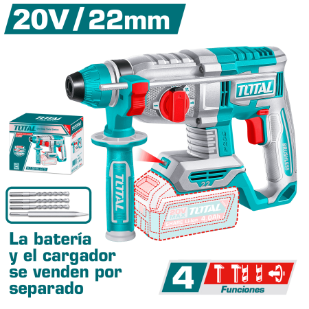 ROTOMARTILLO SDS+ 22MM 20V BL 2.0J 0-5400BPM 4F +ACC INDUSTRIAL