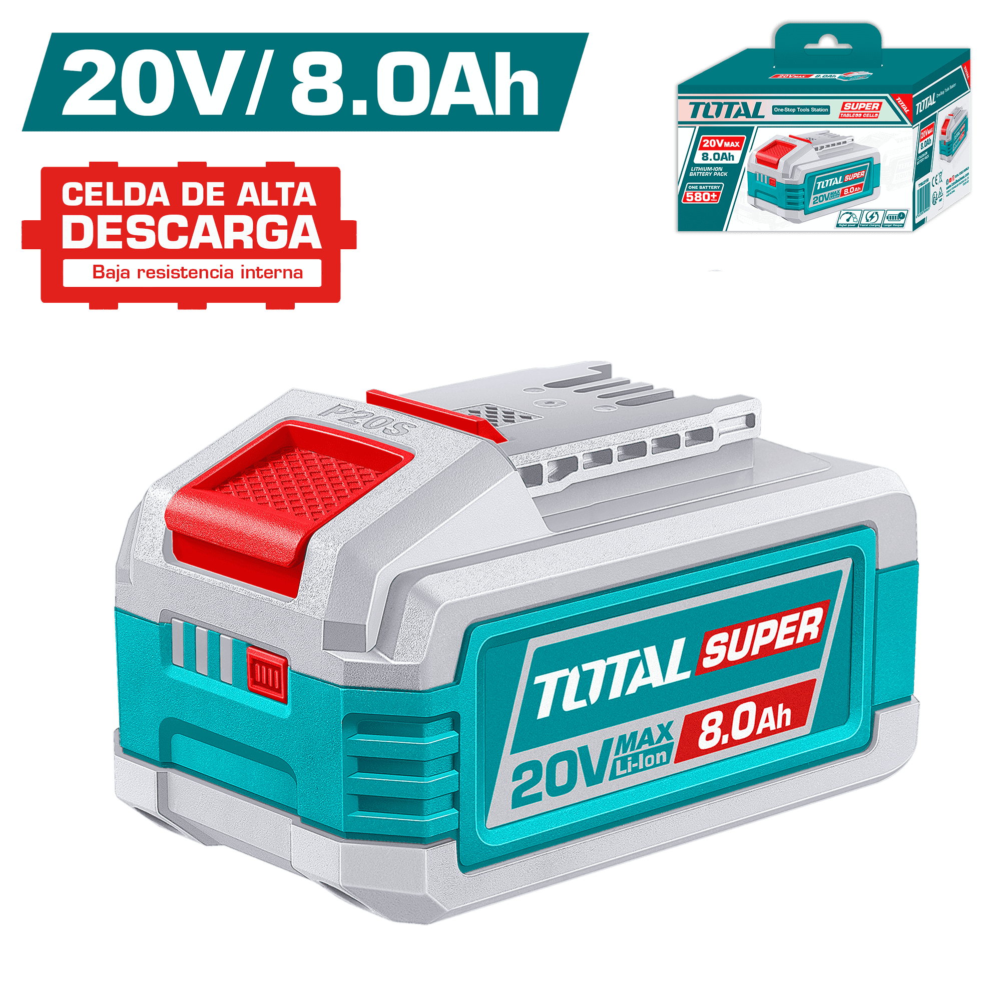 BATERIA LI-ION 20V 8.0AH LED - SUPER TABLESS CELLS
