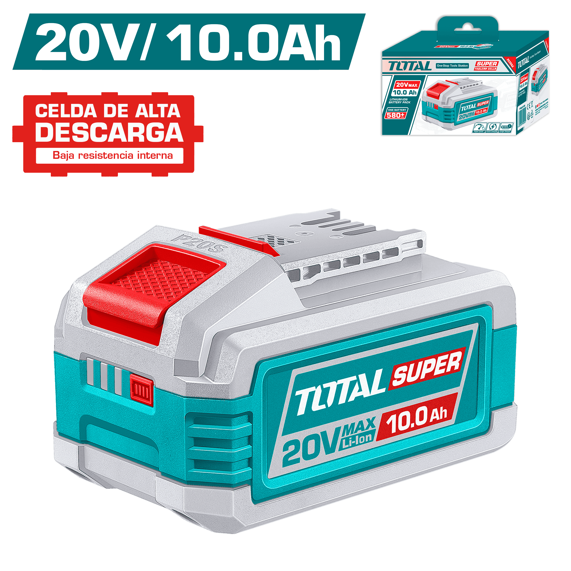 BATERIA LI-ION 20V 10.0AH LED - SUPER TABLESS CELLS