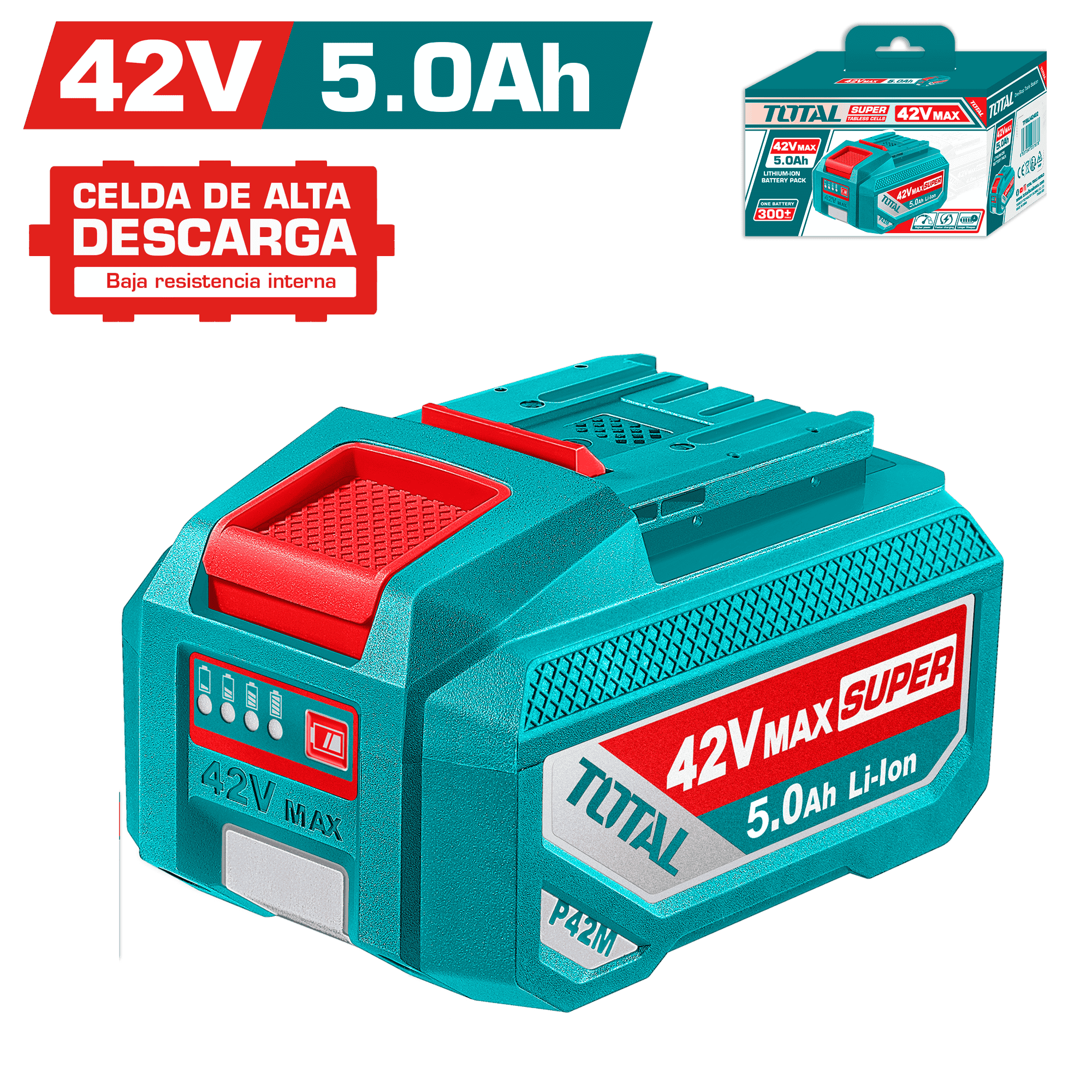 BATERIA LI-ION 42V 5.0AH C/INDICADOR LED SUPER TABLESS CELLS (TC)