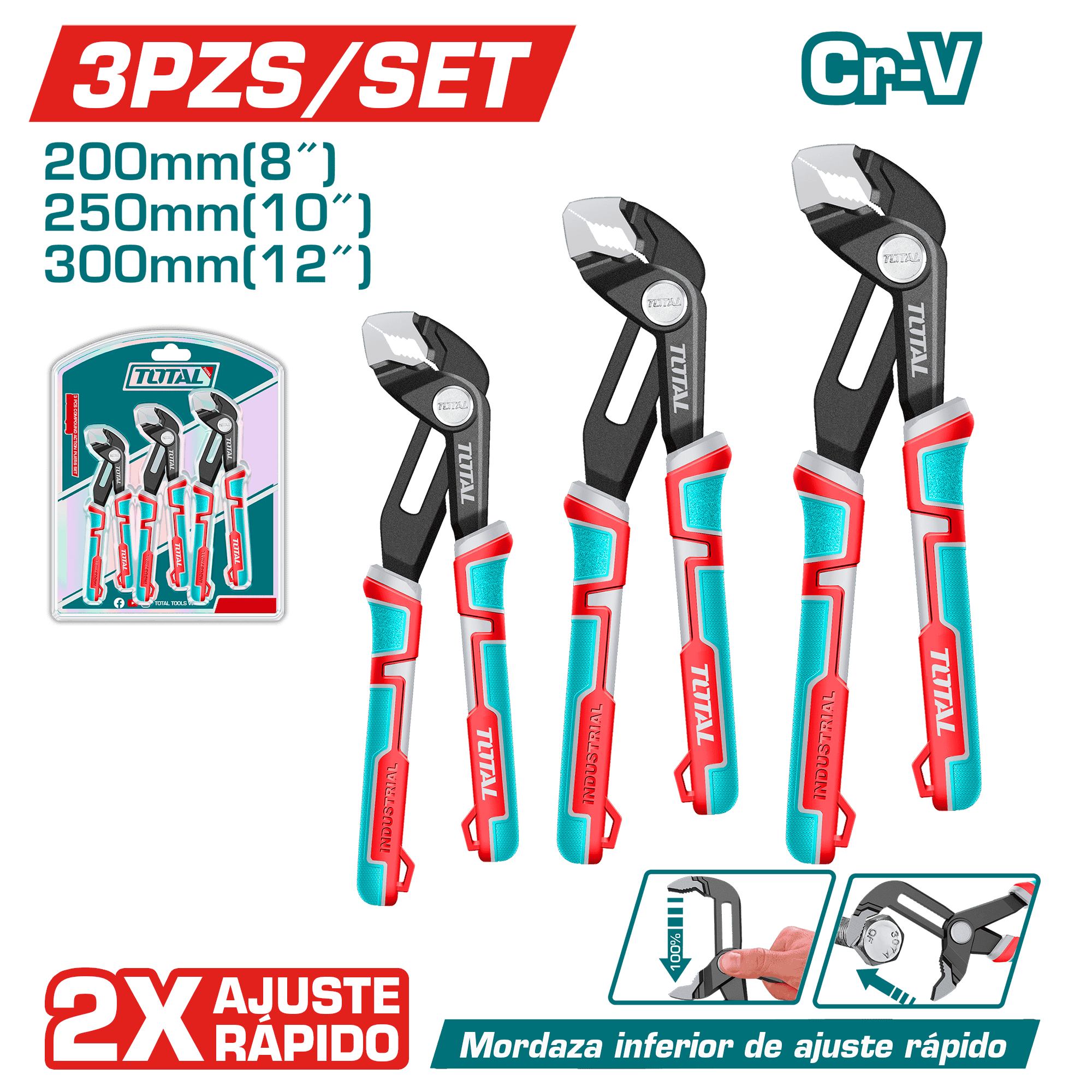 SET ALICATES PARA TUBOS APERTURA RAPIDA CR.V 8/10/12