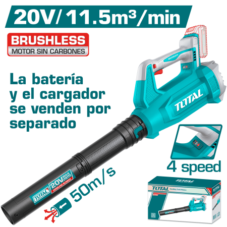 SOPLADORA 20V BL 11.5M3/MIN MAX:50M/S 14000-20000RPM 2X4.0AH(TL)
