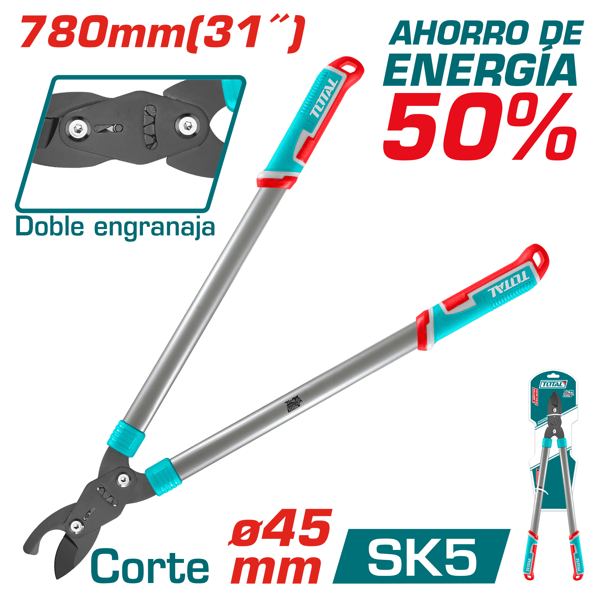TIJERA PODADORA 780MM(31'') DIA45MM SK5 + TEFLON ENERGY:50% INDUSTRIAL