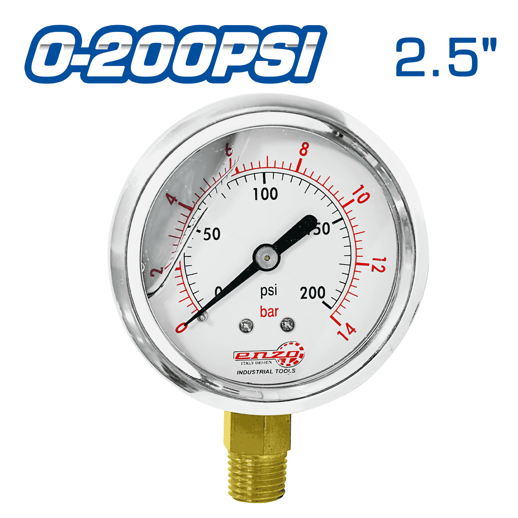 MANOMETRO LIQUIDO 2.5PULG 0-200PSI