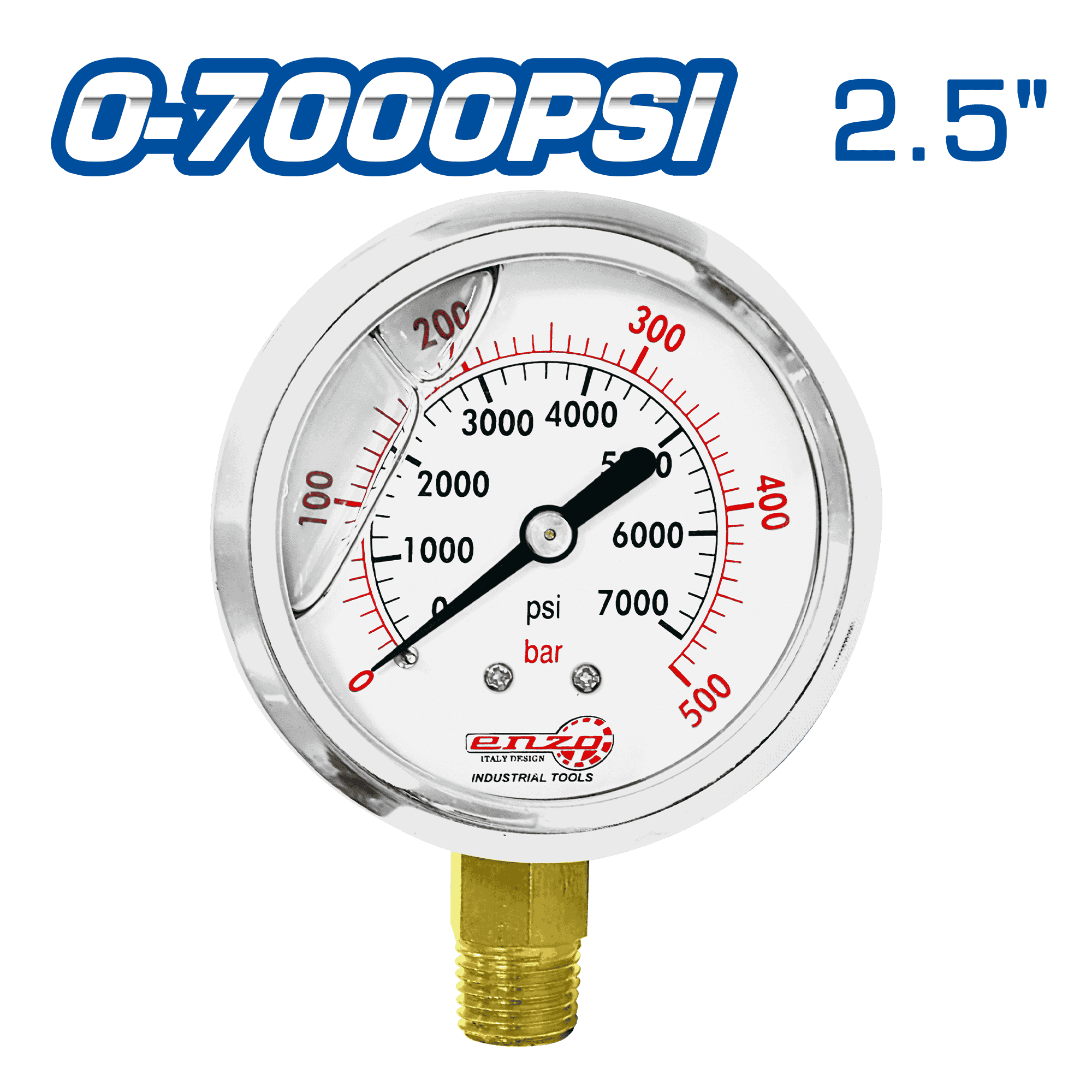 MANOMETRO LIQUIDO 2.5PULG 0-7000PSI