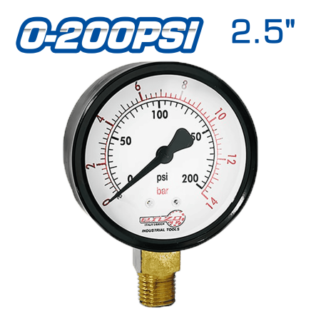 MANOMETRO DE AIRE 2.5PULG 0-200PSI