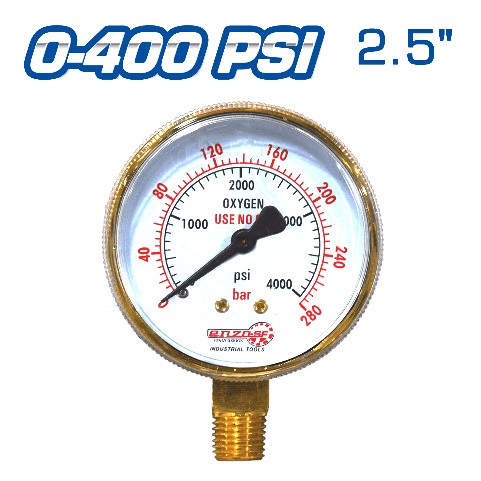 MANOMETRO DE ACETILENO 2.5" 0-400PSI