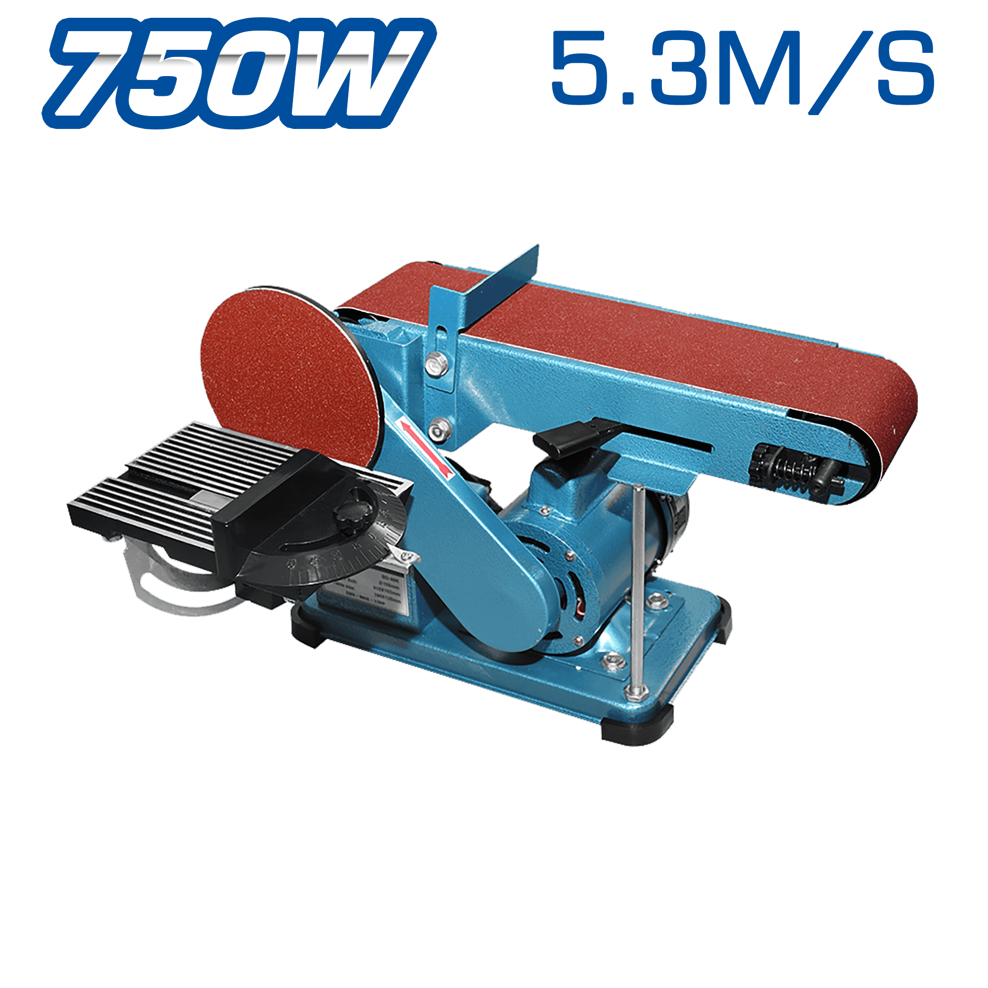 LIJADORA DE BANDA Y DISCO 750W D:230MM FAJA:150X1220MM 5.3M/S