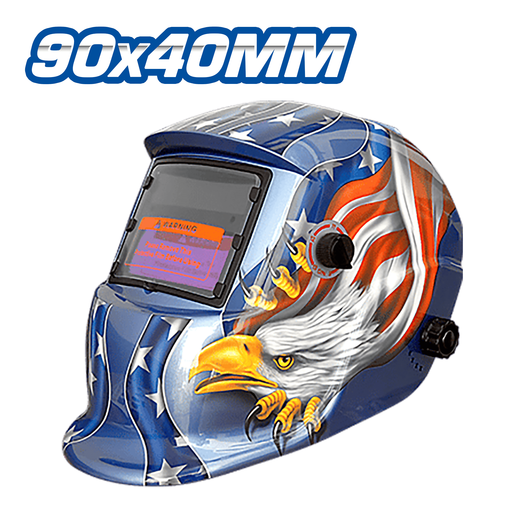 CARETA AUTOMATICA P/SOLDAR 90X40MM DIS AGUILA AMERICANA F. AZUL