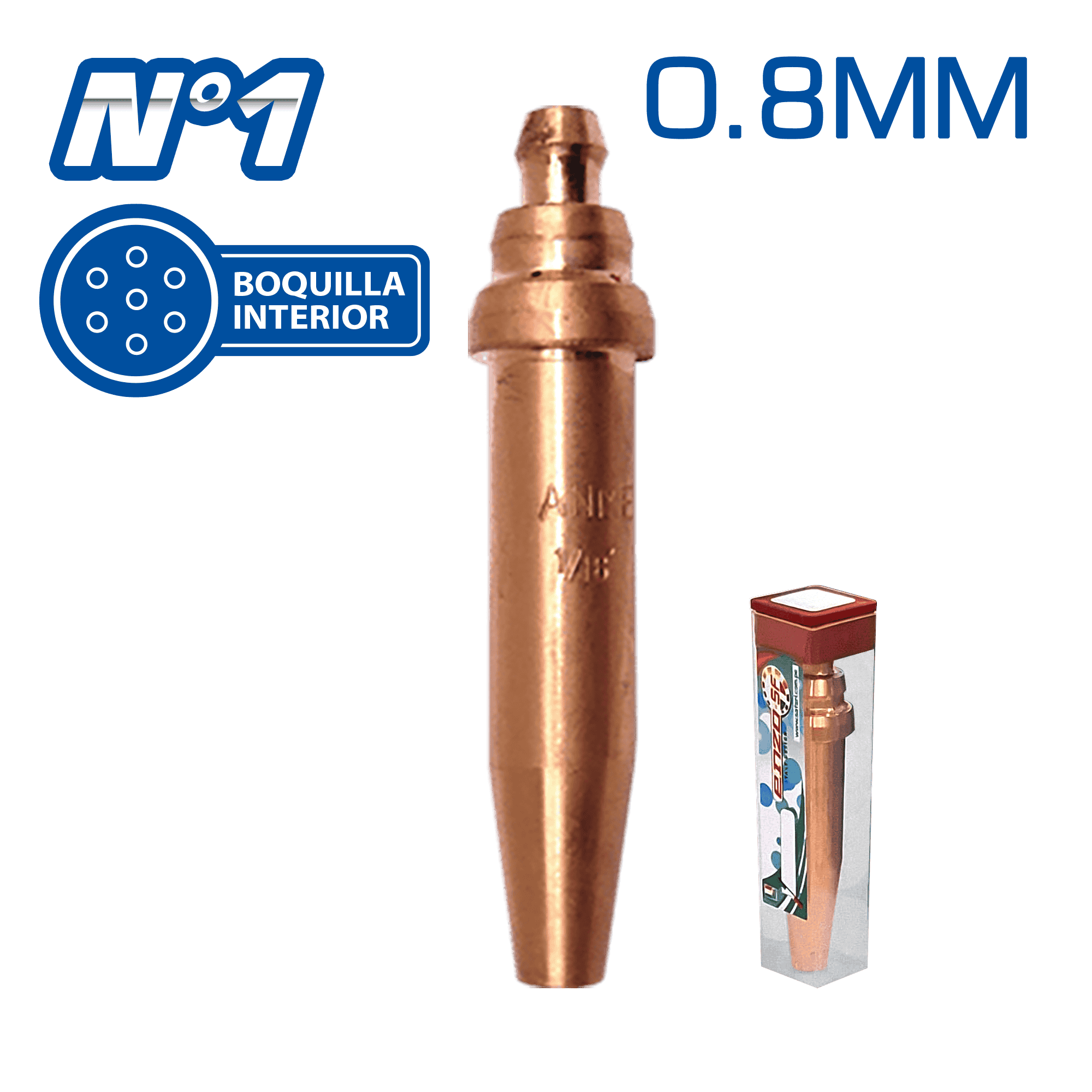 BOQUILLA DE CORTE ACETILENO ANME O: 0.8MM T/AG-1