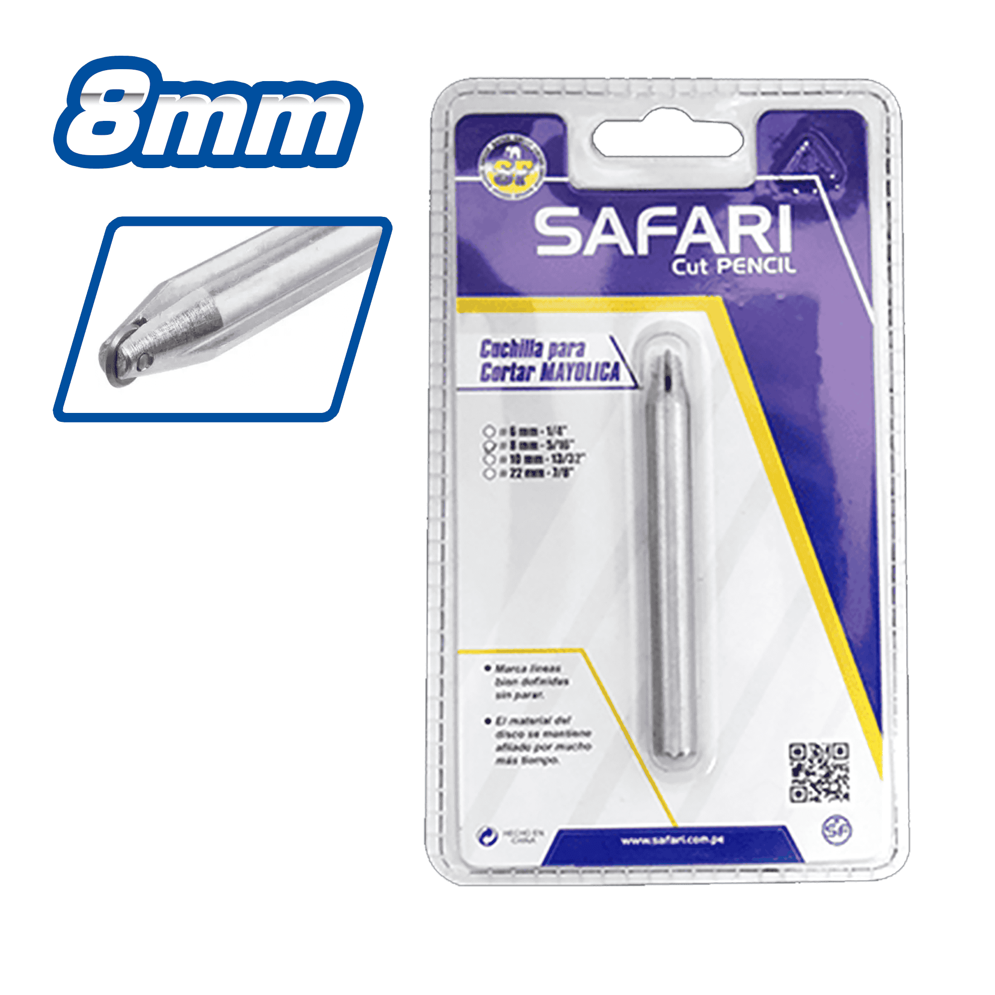RODEL PARA CORTA MAYOLICA SILVER 8MM