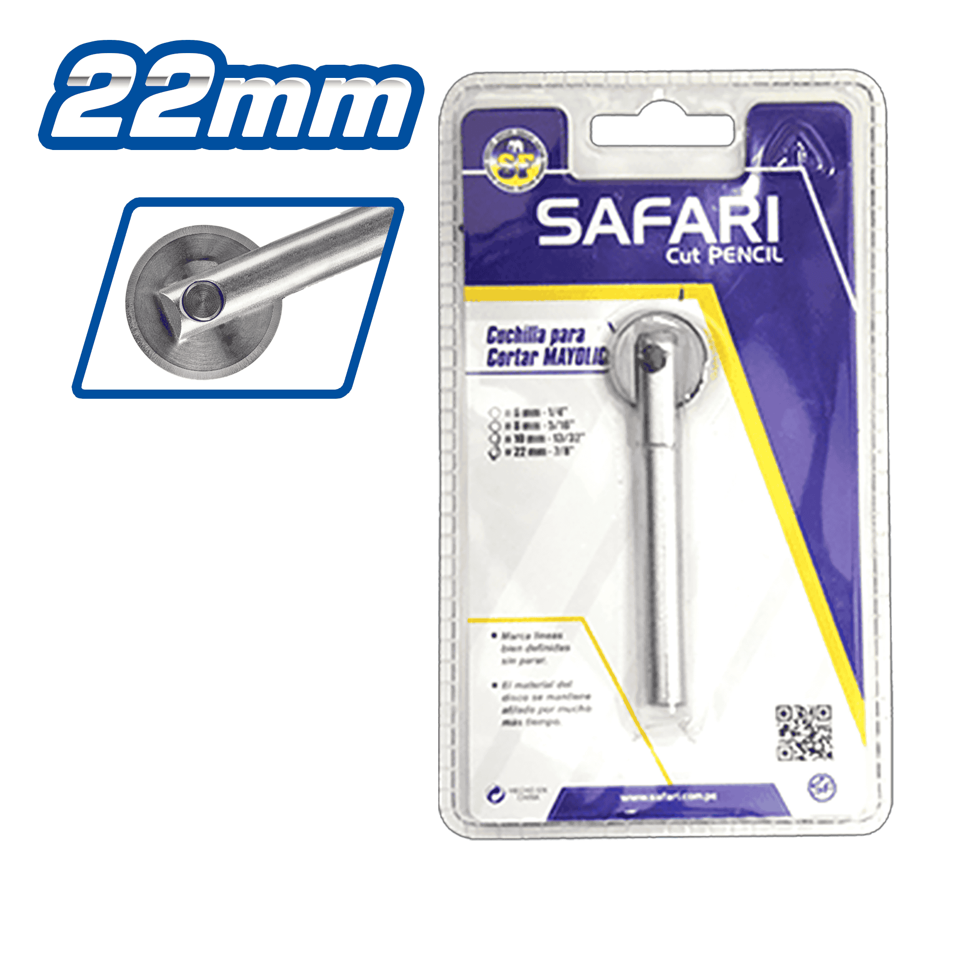 RODEL PARA CORTA MAYOLICA SILVER 22MM