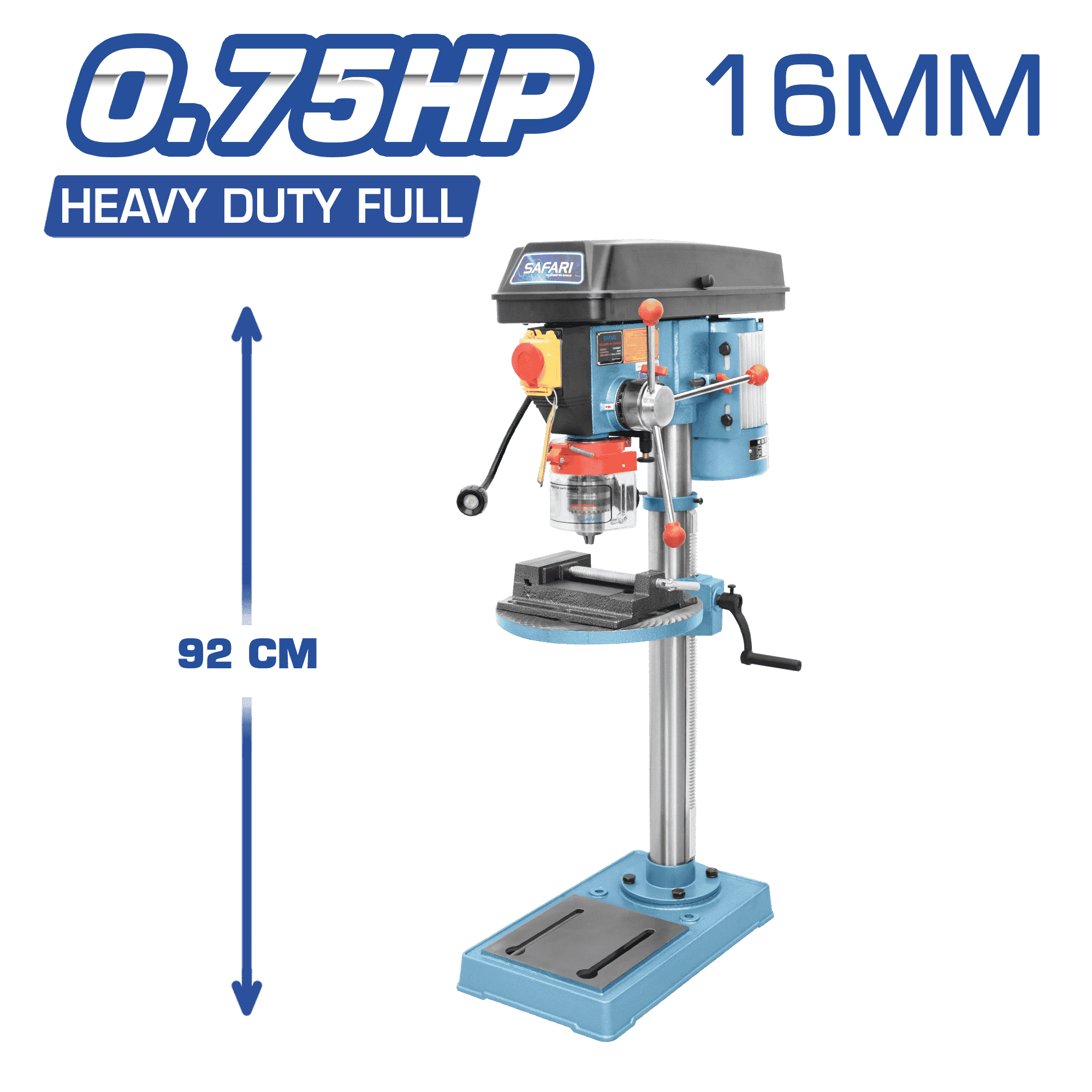 TALADRO BANCO 16MM 220V 0.75HP HEAVY DUTY FULL