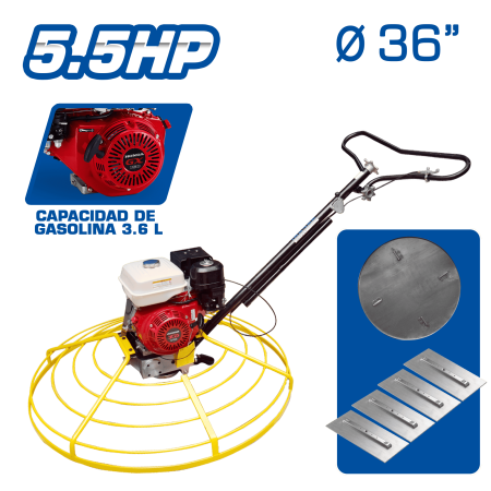 ALISADOR P/CONCRETO C/MOTOR HONDA GX160 – INC HOJAS Y PLATO