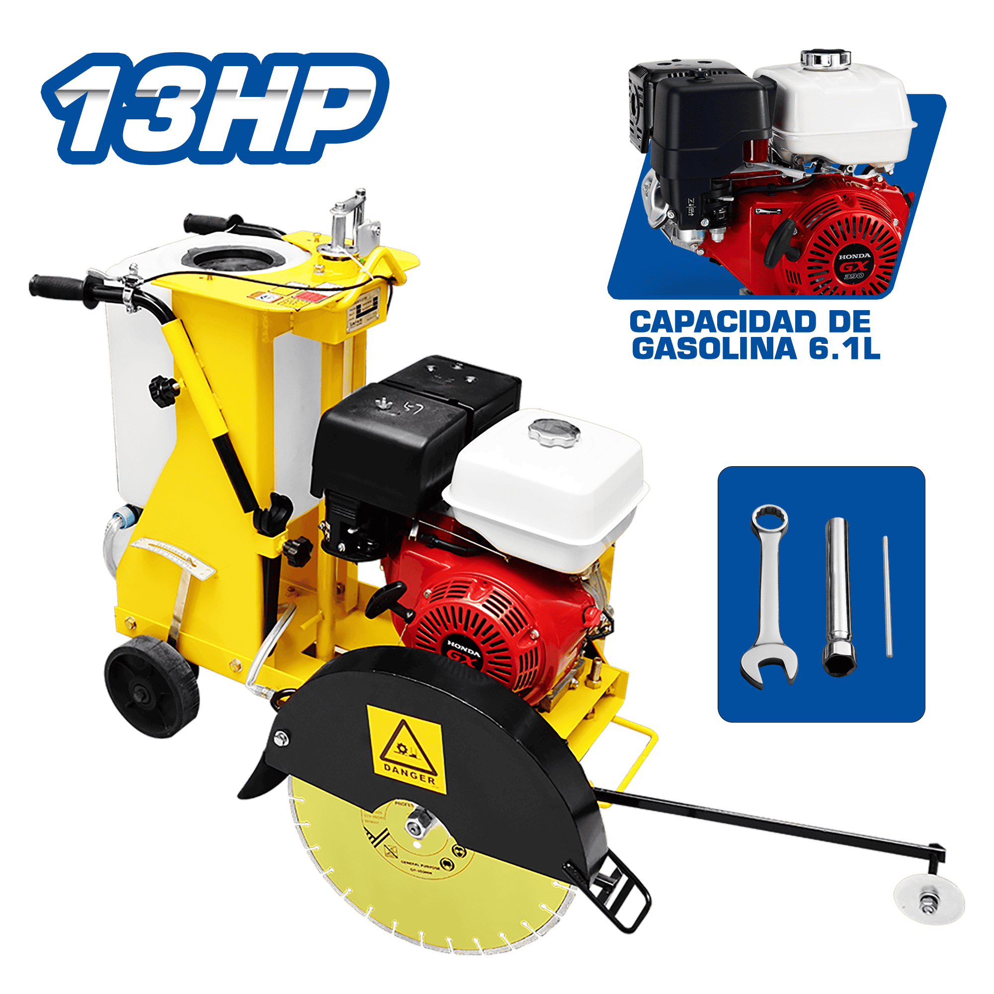 CORTADOR CONCRETO 12-16'' C/MOTOR HONDA GX390 INC HOJA