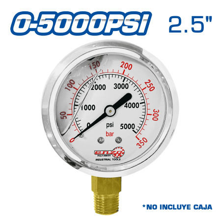 MANOMETRO LIQUIDO 2.5PULG 0-5000PSI - SIN CAJA