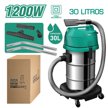 ASPIRADORA 1200W 30L HUMEDO/SECO HEPA FILTER