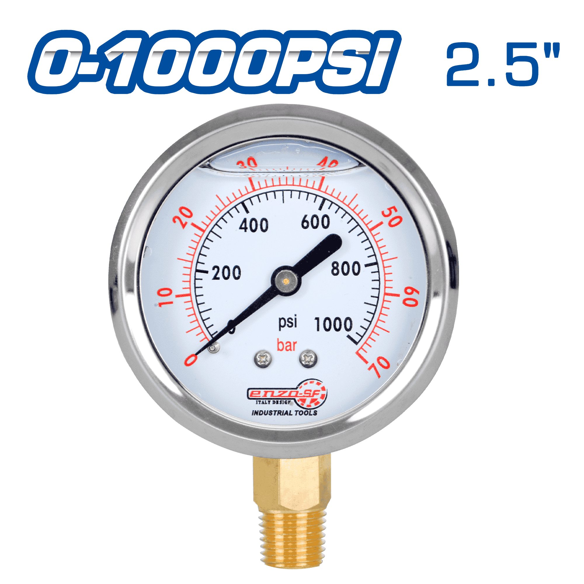 MANOMETRO LIQUIDO 2.5PULG 0-1000PSI