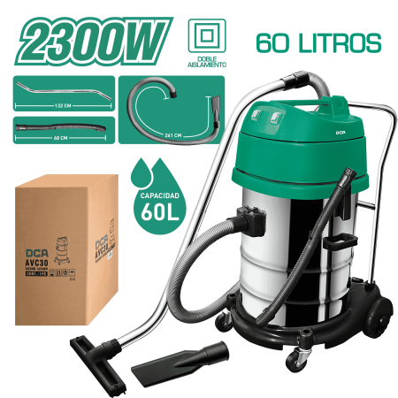 ASPIRADORA 2300W 60L HUMEDO/SECO HEPA FILTER