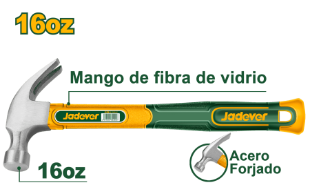 MARTILLO 16OZ 450G MANGO DE FIBRA