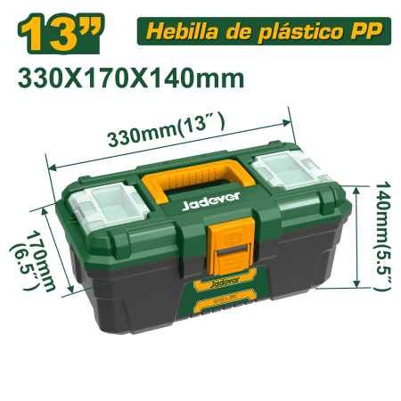 CAJA HERRAMIENTAS 13" PP 330X170X140MM HEB.PP