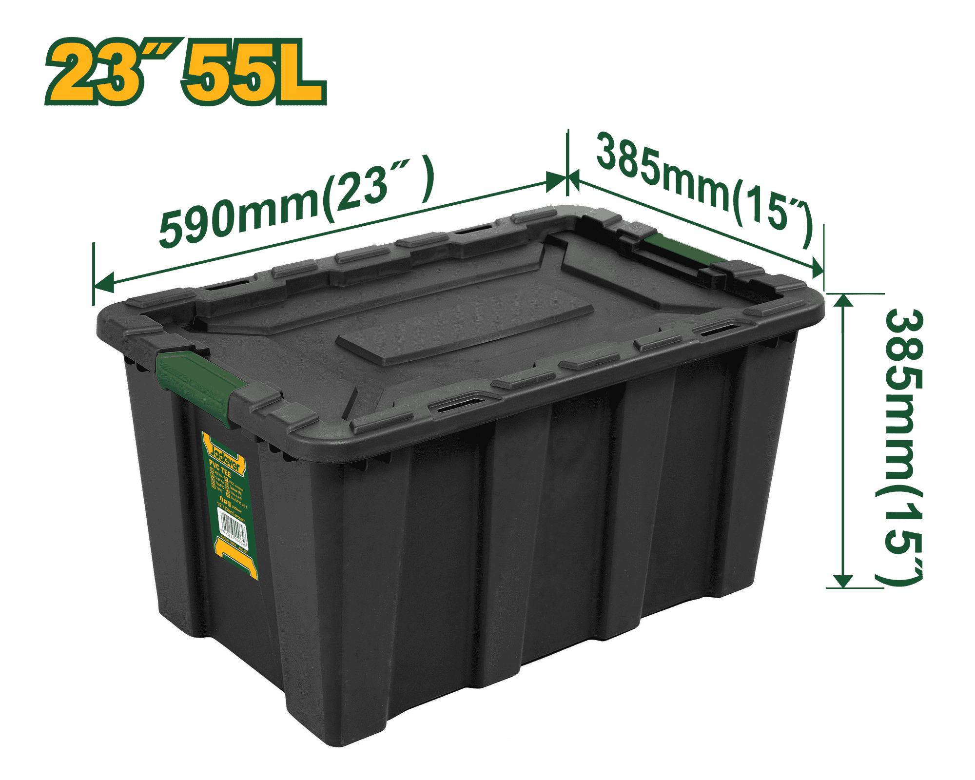 CAJA DE ALMACENAMIENTO NEGRO 23" 55L