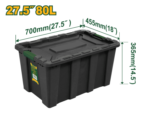 CAJA DE ALMACENAMIENTO NEGRO 27.5" 80L