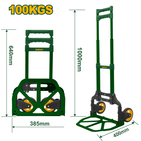 CARRETILLA DE MANO PLEGABLE MAX: 100KG 400X385X1000MM