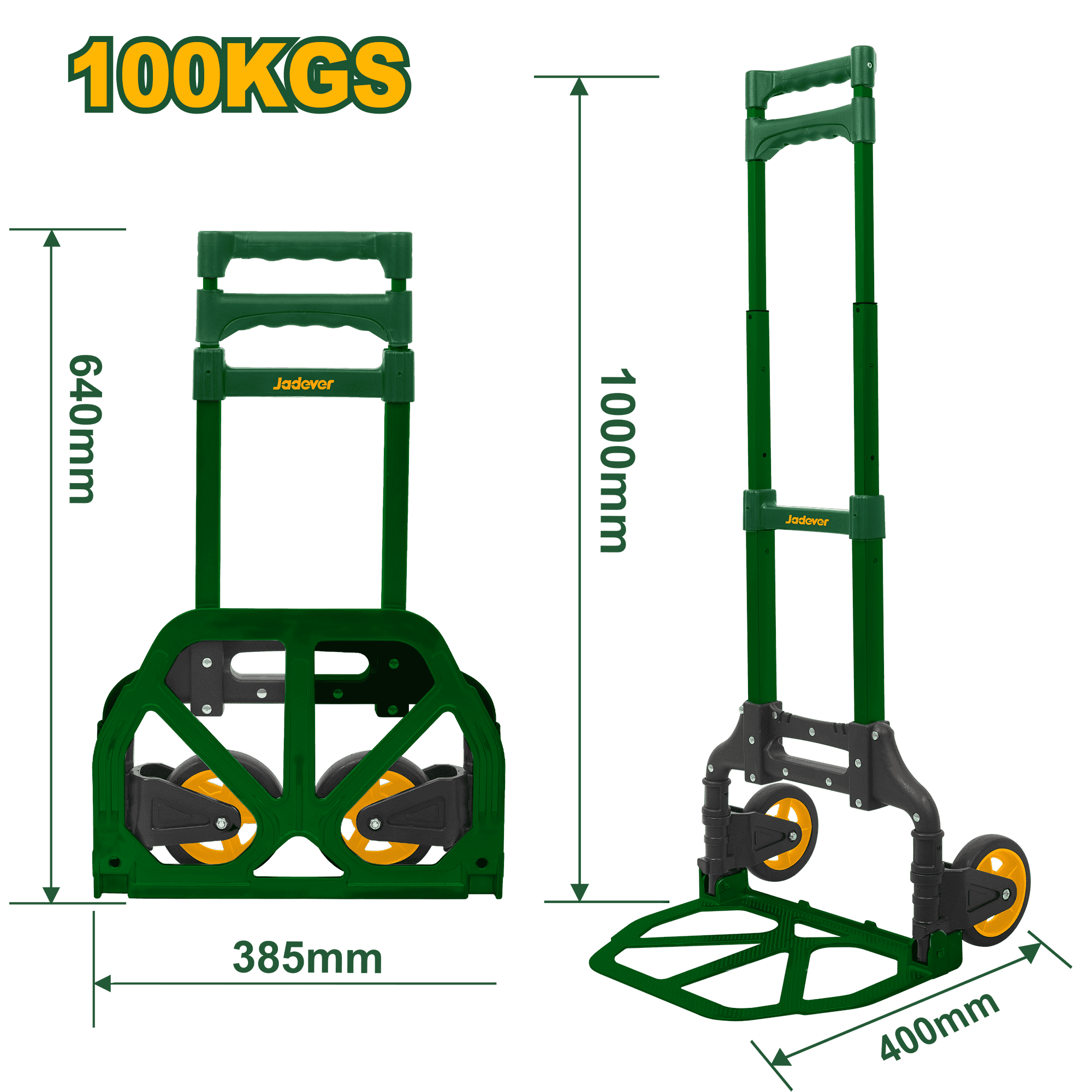 CARRETILLA DE MANO PLEGABLE MAX: 100KG 400X385X1000MM