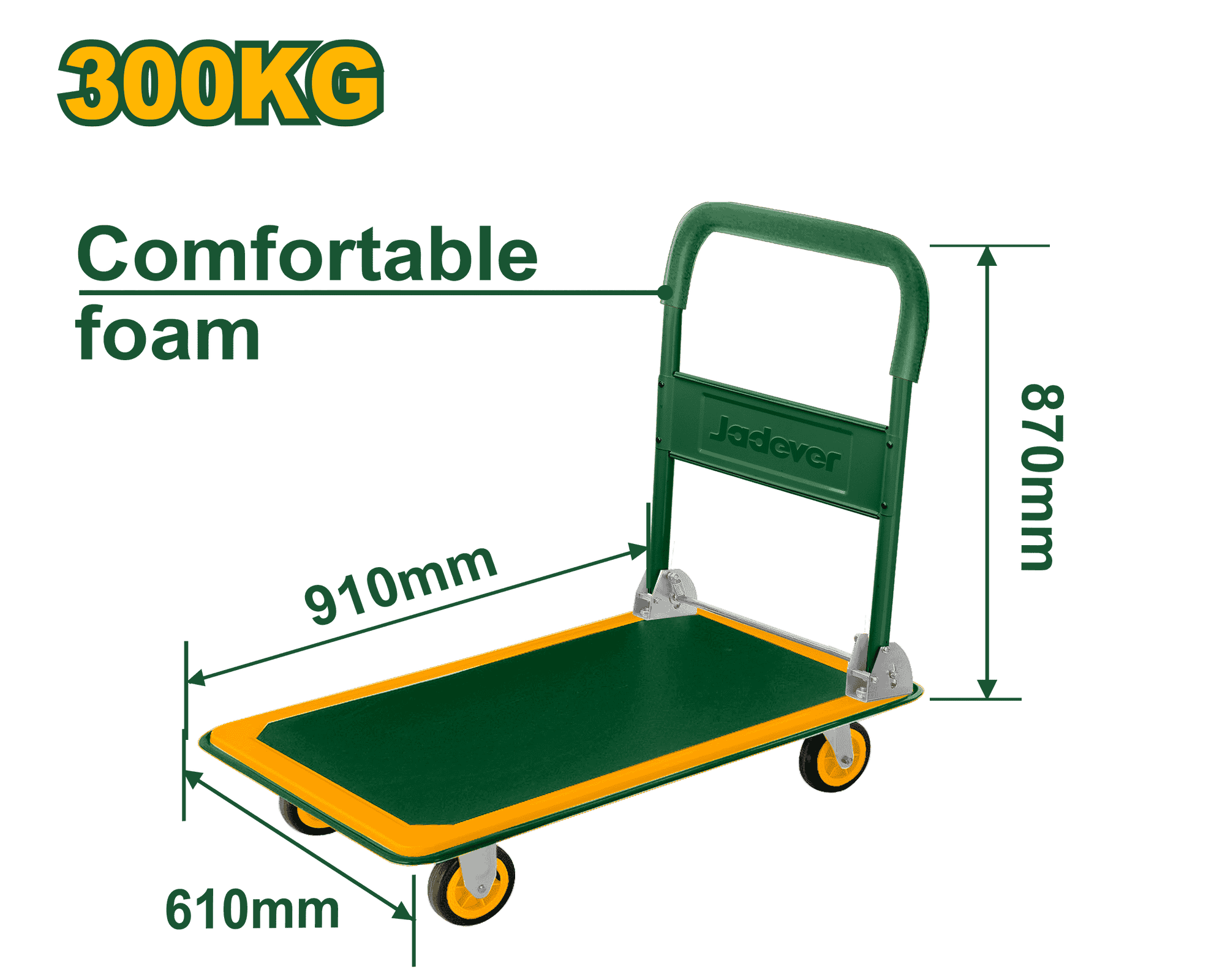 CARRETILLA DE MANO DE PLATAFORMA PLEGABLE MAX: 300KG