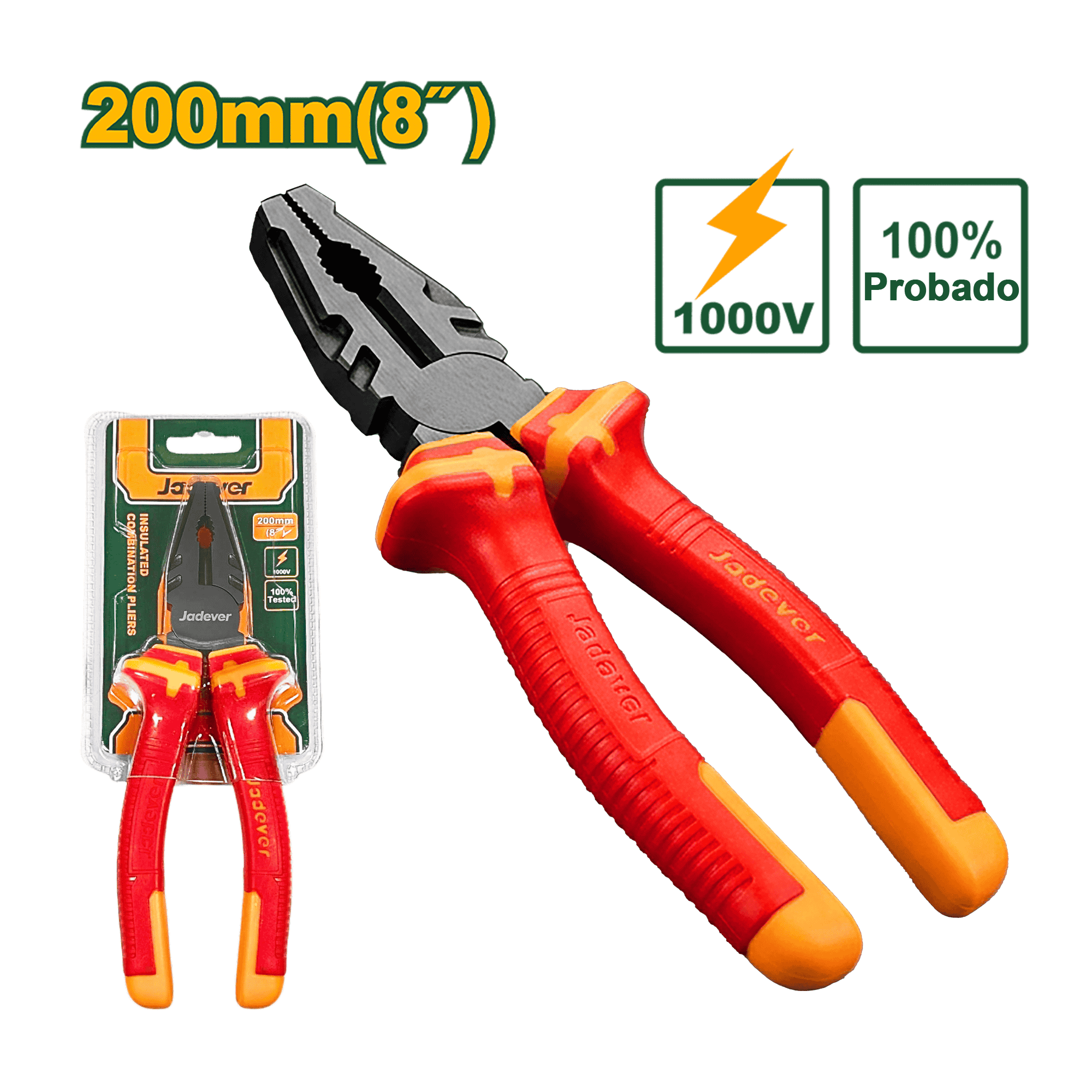 ALICATE COMBINADO 8" 200MM AISLADO 1000V