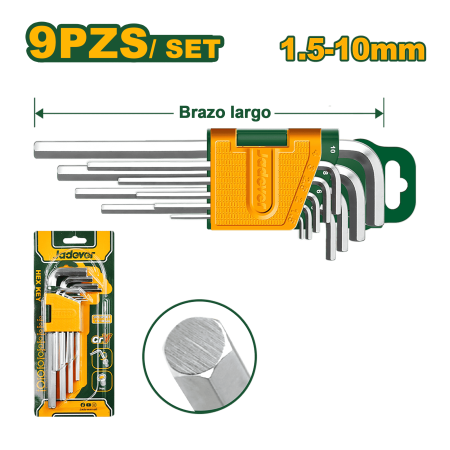 SET DE LLAVES ALLEN HEX 1.5-10MM 09PZS