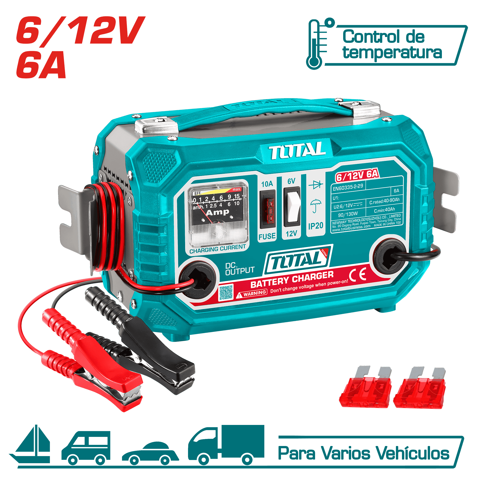CARGADOR DE BATERIA 220V 06/12V 6A CAP:40-90AH AIS.H