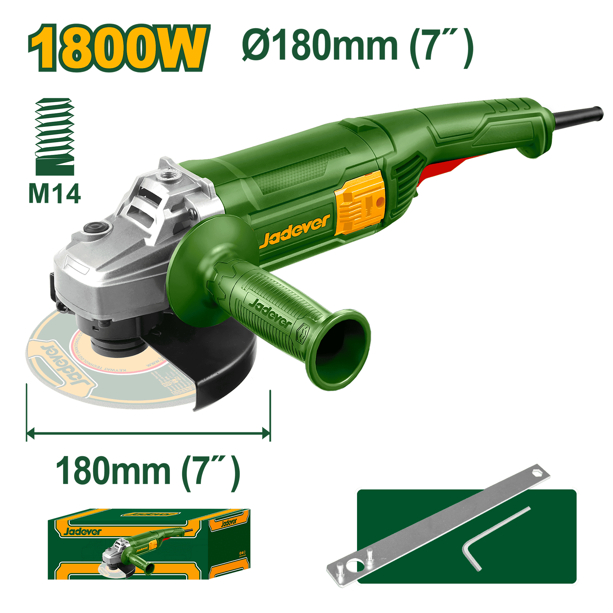 AMOLADORA 7" 180MM M14 1800W