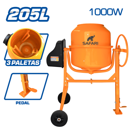 MEZCLADORA DE CONCRETO 205L 1000W