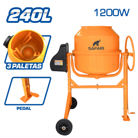 MEZCLADORA DE CONCRETO 240L 1200W