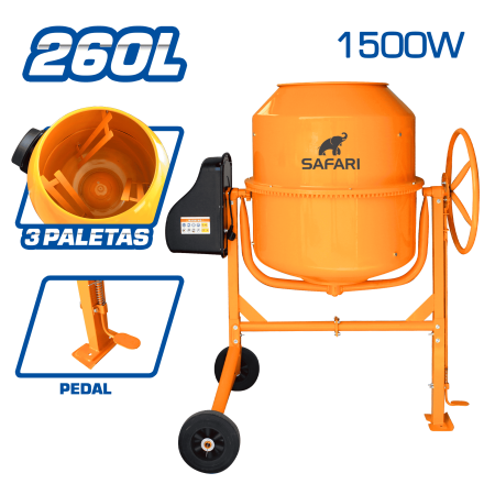 MEZCLADORA DE CONCRETO 260L 1500W