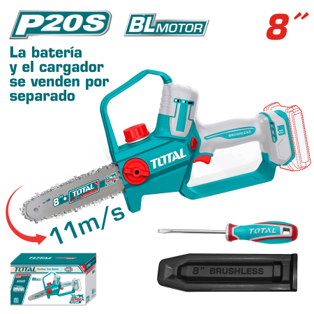 SIERRA DE CADENA LI-ION 20V 8'' 20CM 11M/S + ACC INDUSTRIAL