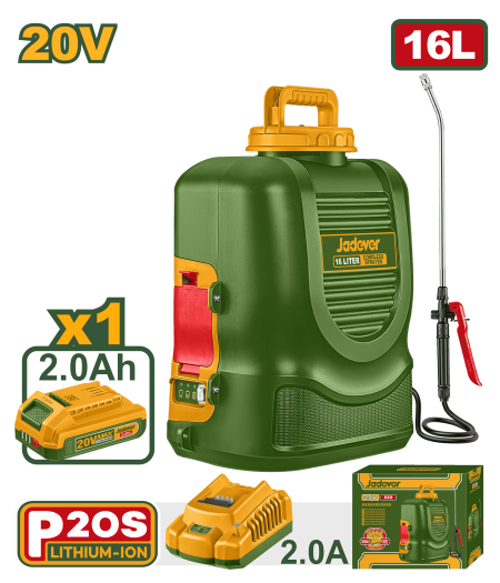 MOCHILA ROCIADORA 20V 16L 5BAR 1.30L/MIN 1X2.0AH