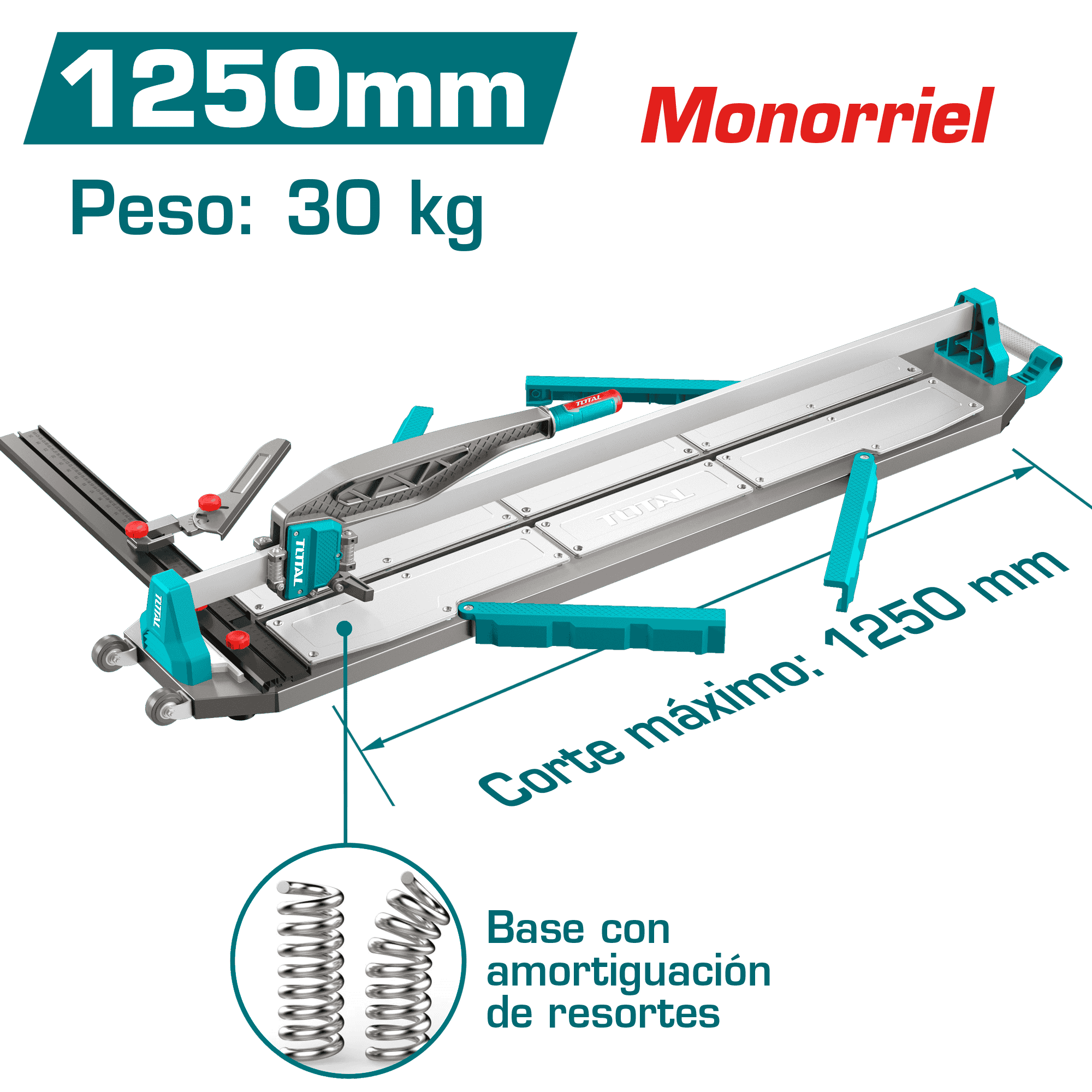 CORTA MAYOLICA AL 1250MM S-RAIL 30KG 16MM HOJA: 22X6X2MM INDUSTRIAL