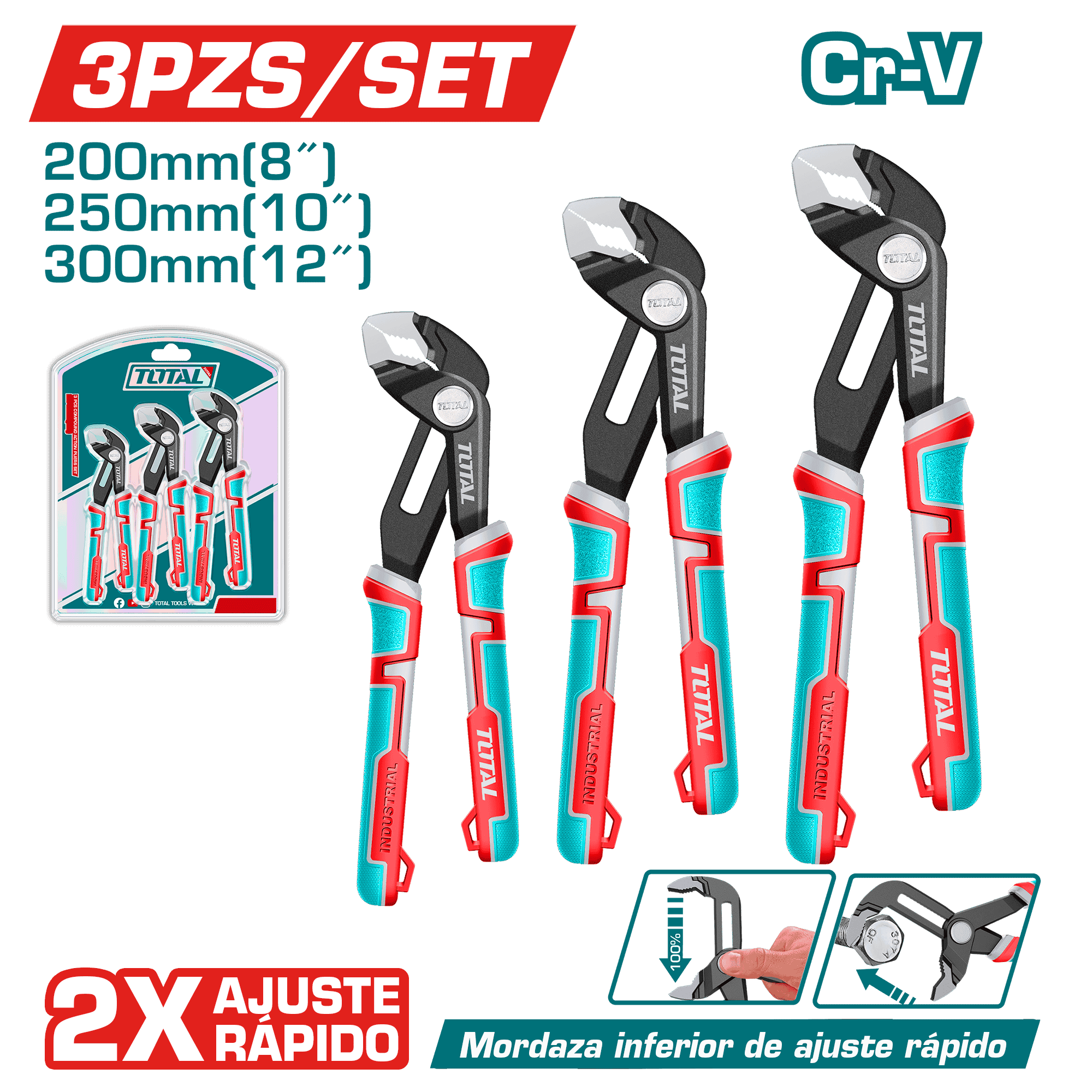 SET ALICATES PARA TUBOS APERTURA RAPIDA CR.V 8/10/12
